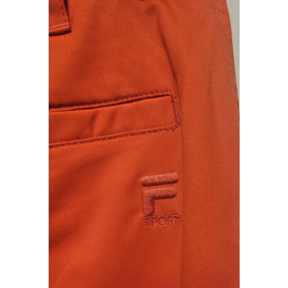 Fila Sport Golf Pants Flat Front Orange Polyester Flat Front Mens Size 32/30 - Picture 9 of 11
